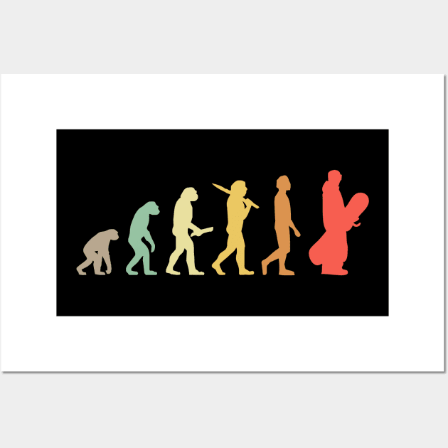 Retro Snowboarding Evolution Gift For Snowboarders Wall Art by OceanRadar